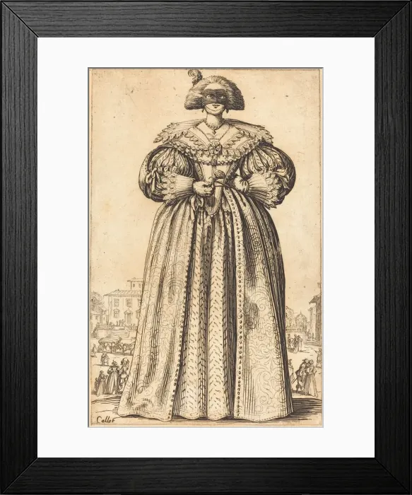 Framed Print : Masked Noble Woman, c. 1620 / 1623. Creator: Jacques Callot Framed Print : Masked Noble Woman, c. 1620 / 1623. Creator: Jacques Callot