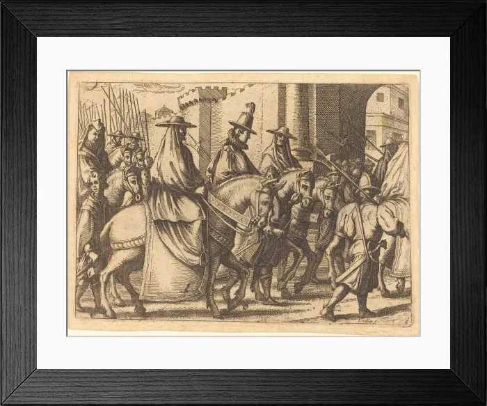 Framed Print : Entry into Ferrara, 1612. Creator: Jacques Callot