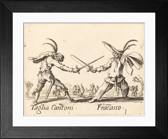 Framed Print : Taglia Cantoni and Fracasso, c. 1622. Creator: Jacques Callot Framed Print : Taglia Cantoni and Fracasso, c. 1622. Creator: Jacques Callot