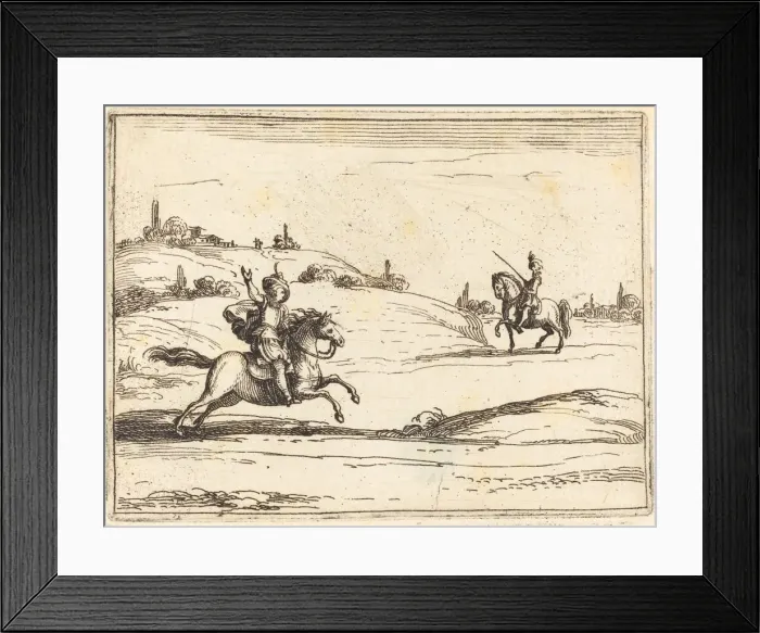 Framed Print : Two Knights, 1628. Creator: Jacques Callot Framed Print : Two Knights, 1628. Creator: Jacques Callot
