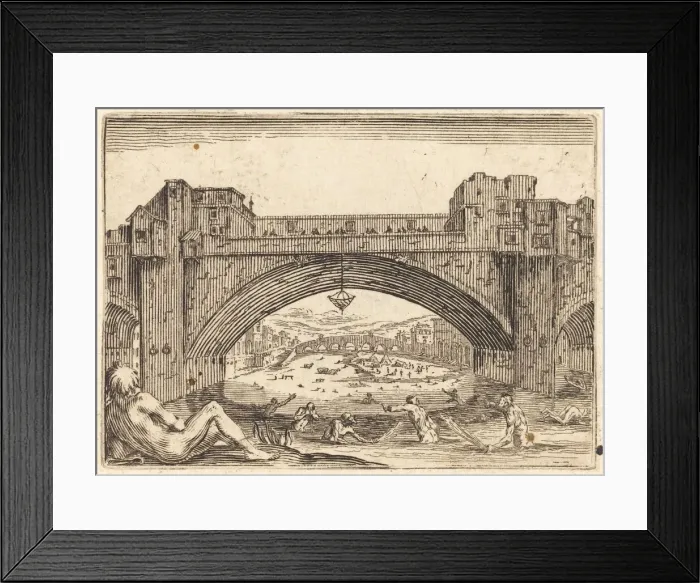 Framed Print : Ponte Vecchio, Florence, c. 1622. Creator: Jacques Callot Framed Print : Ponte Vecchio, Florence, c. 1622. Creator: Jacques Callot