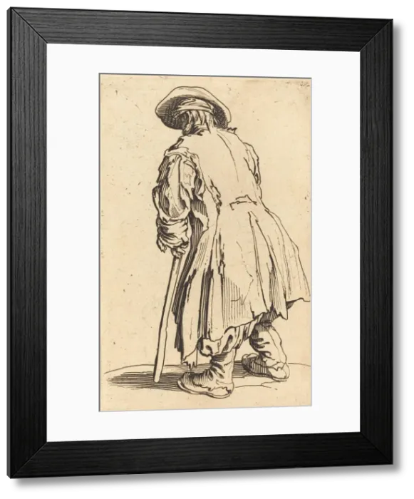 Framed Print : Old Beggar with One Crutch, c. 1622. Creator: Jacques Callot Framed Print : Old Beggar with One Crutch, c. 1622. Creator: Jacques Callot