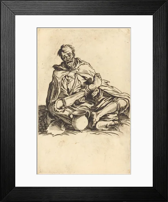 Framed Print : The Sick Man, c. 1622. Creator: Jacques Callot Framed Print : The Sick Man, c. 1622. Creator: Jacques Callot