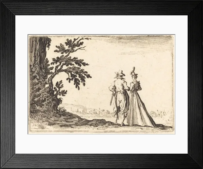 Framed Print : The Promenade, c. 1622. Creator: Jacques Callot Framed Print : The Promenade, c. 1622. Creator: Jacques Callot