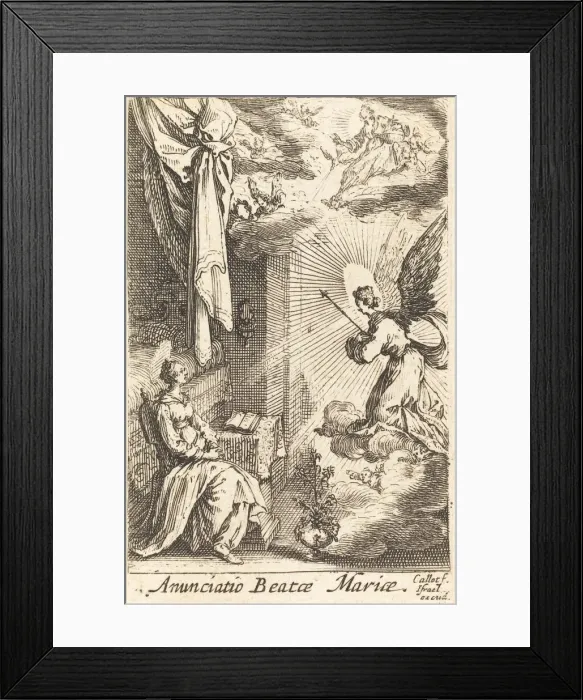 Framed Print : The Annunciation, in or after 1630. Creator: Jacques Callot Framed Print : The Annunciation, in or after 1630. Creator: Jacques Callot