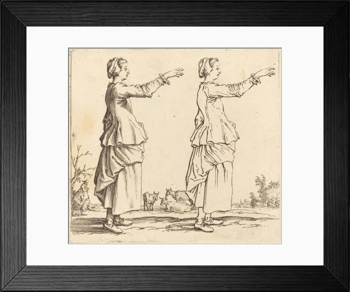Framed Print : Peasant Woman, in Profile, Facing Right, with Arm Extended, 1617 and 1621 Framed Print : Peasant Woman, in Profile, Facing Right, with Arm Extended, 1617 and 1621