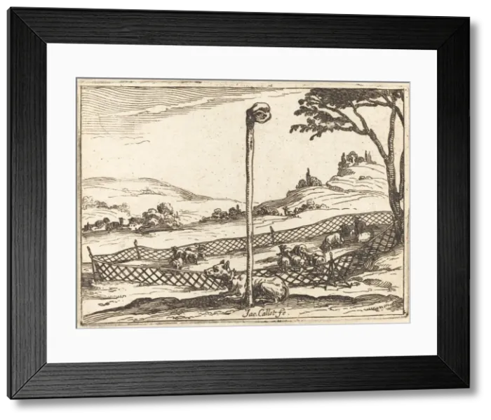 Framed Print : The Vigilant Eye, 1628. Creator: Jacques Callot Framed Print : The Vigilant Eye, 1628. Creator: Jacques Callot