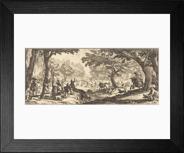 Framed Print : The Stag Hunt, probably 1619. Creator: Jacques Callot Framed Print : The Stag Hunt, probably 1619. Creator: Jacques Callot