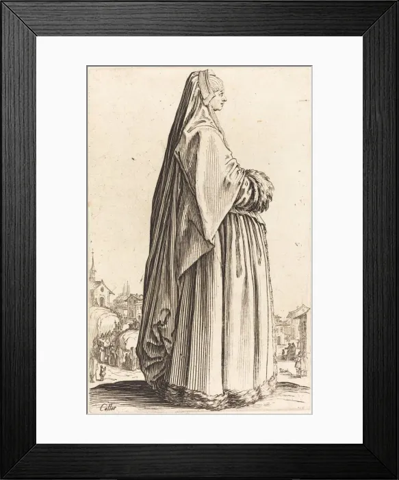 Framed Print : Noble Woman Wearing a Veil and a Dress Trimmed in Fur, c. 1620 / 1623 Framed Print : Noble Woman Wearing a Veil and a Dress Trimmed in Fur, c. 1620 / 1623