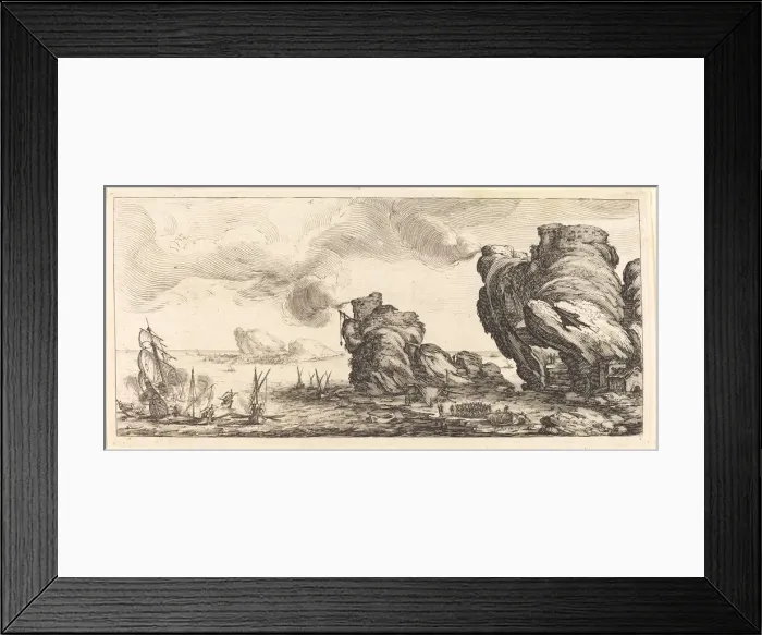 Framed Print : The Naval Battle, probably c. 1630. Creator: Jacques Callot Framed Print : The Naval Battle, probably c. 1630. Creator: Jacques Callot