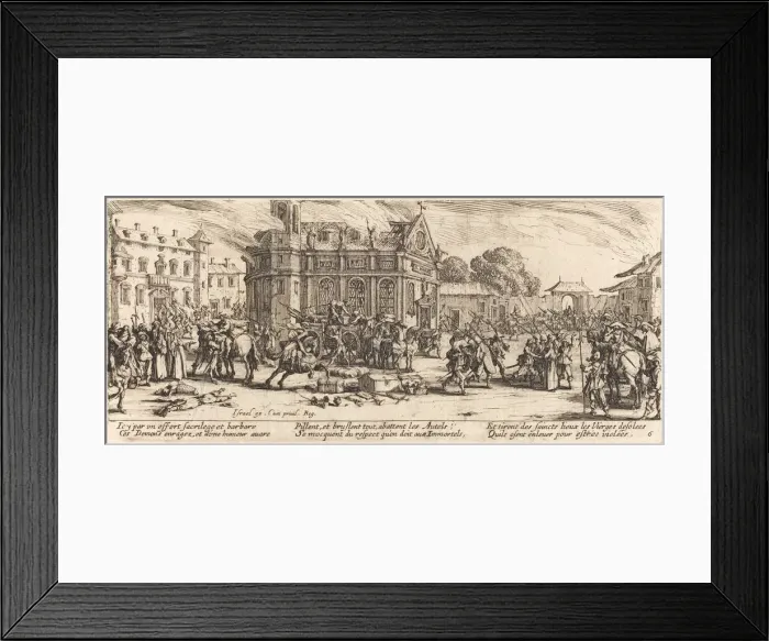 Framed Print : Destruction of a Convent, c. 1633. Creator: Jacques Callot Framed Print : Destruction of a Convent, c. 1633. Creator: Jacques Callot