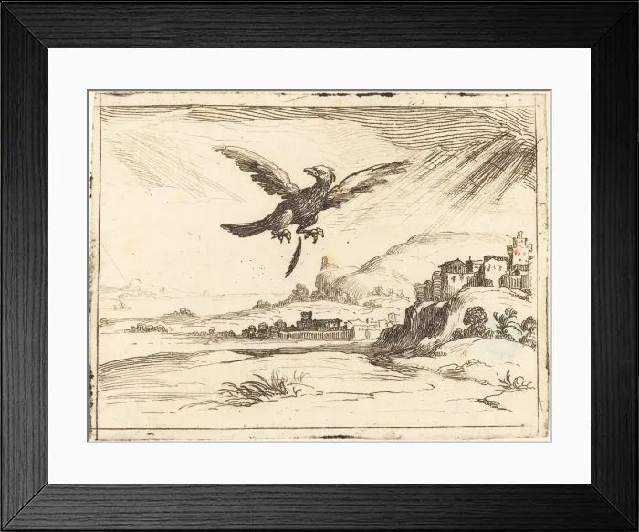 Framed Print : Eagle Losing an Old Feather, 1628. Creator: Jacques Callot Framed Print : Eagle Losing an Old Feather, 1628. Creator: Jacques Callot