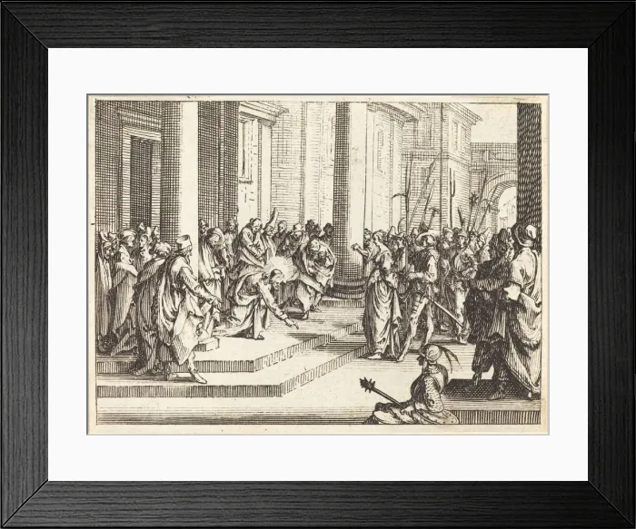 Framed Print : Christ and the Woman Taken in Adultery, 1635. Creator: Jacques Callot Framed Print : Christ and the Woman Taken in Adultery, 1635. Creator: Jacques Callot