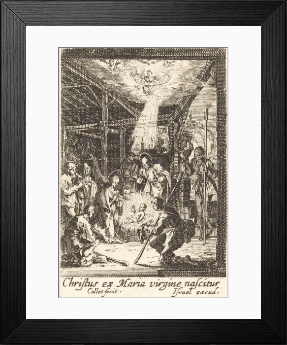 Framed Print : The Nativity, in or after 1630. Creator: Jacques Callot Framed Print : The Nativity, in or after 1630. Creator: Jacques Callot