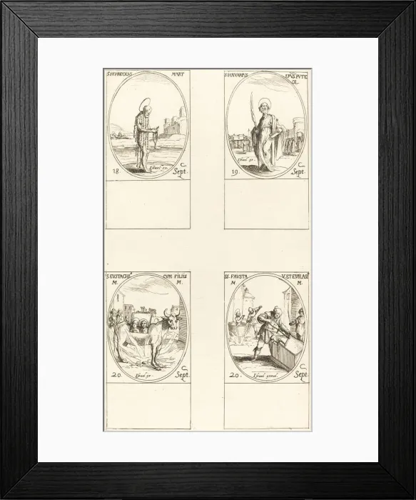 Framed Print : St. Ferreolus;St. Januarius;St. Eustachius & his Children;Sts Framed Print : St. Ferreolus;St. Januarius;St. Eustachius & his Children;Sts