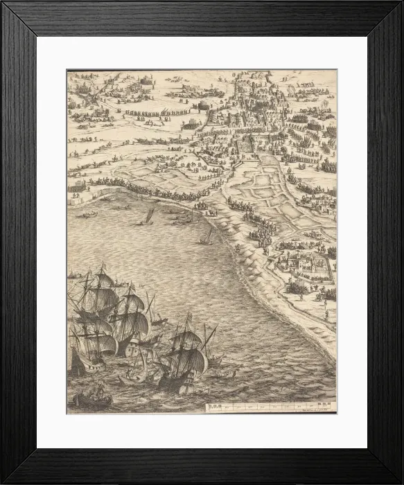 Framed Print : The Siege of La Rochelle [plate 12 of 16; set comprises 1952. 8. 97-112], 1628  /  1631