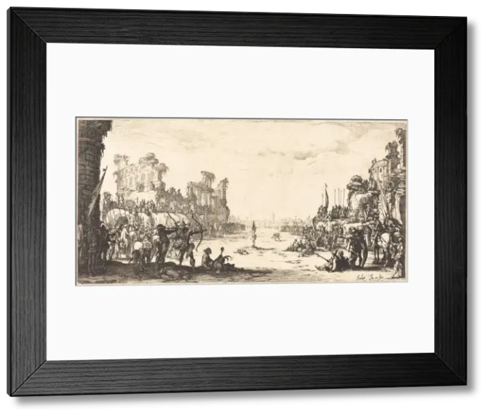 Framed Print : The Ordeal by Arrows (Saint Sebastian), c. 1632 / 1633. Creator: Jacques Callot Framed Print : The Ordeal by Arrows (Saint Sebastian), c. 1632 / 1633. Creator: Jacques Callot