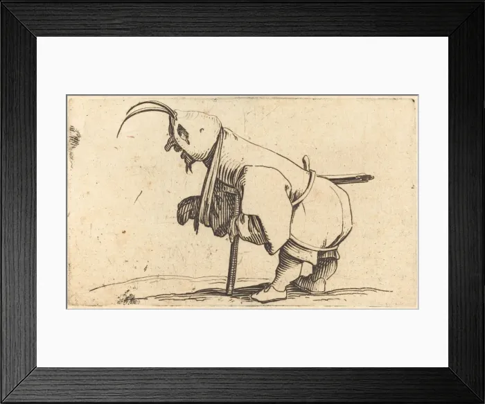 Framed Print : The Hooded Cripple, c. 1622. Creator: Jacques Callot Framed Print : The Hooded Cripple, c. 1622. Creator: Jacques Callot