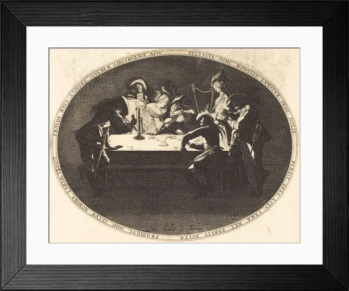 Framed Print : The Card Players, c. 1628. Creator: Jacques Callot Framed Print : The Card Players, c. 1628. Creator: Jacques Callot