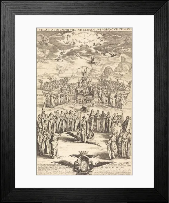 Framed Print : The Triumph of the Virgin, 1625. Creator: Jacques Callot Framed Print : The Triumph of the Virgin, 1625. Creator: Jacques Callot