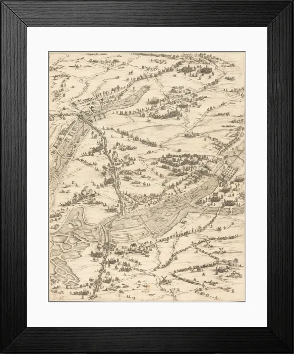 Framed Print : The Siege of La Rochelle [plate 7 of 16; set comprises 1952. 8. 97-112], 1628  /  1631
