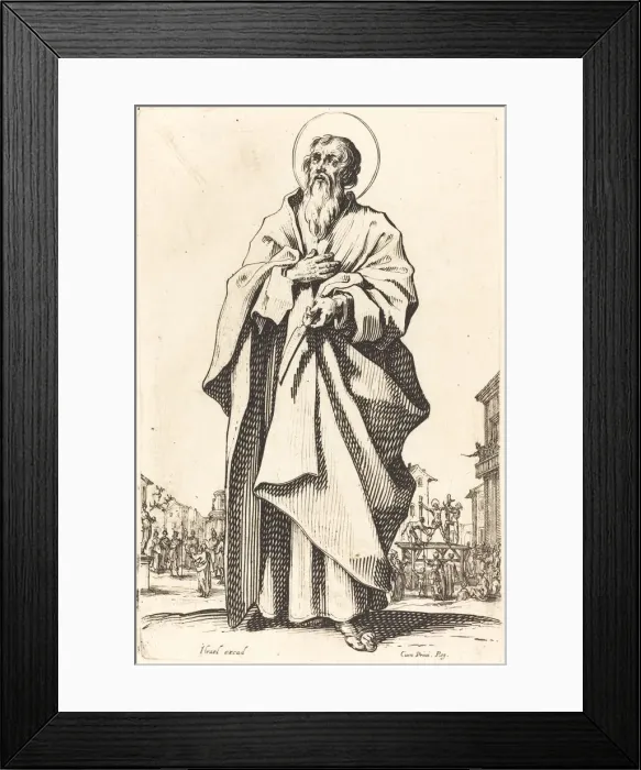 Framed Print : Saint Bartholomew, published 1631. Creator: Jacques Callot Framed Print : Saint Bartholomew, published 1631. Creator: Jacques Callot