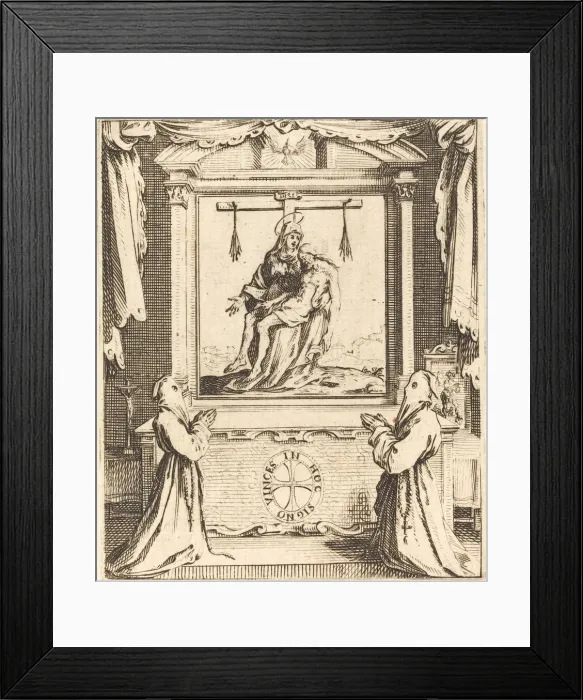 Framed Print : Frontispiece for The Order of the White Penitents at Nancy. Creator: Jacques Callot Framed Print : Frontispiece for The Order of the White Penitents at Nancy. Creator: Jacques Callot