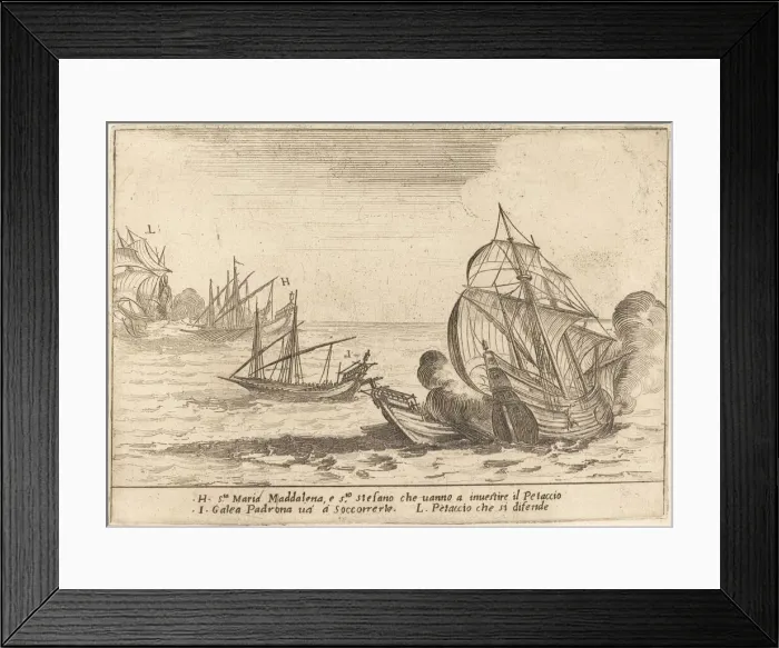 Framed Print : Boarding of the Petaccio, 1617. Creator: Jacques Callot Framed Print : Boarding of the Petaccio, 1617. Creator: Jacques Callot