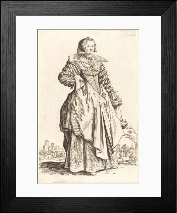 Framed Print : Noble Woman with Large Collar, c. 1620 / 1623. Creator: Jacques Callot Framed Print : Noble Woman with Large Collar, c. 1620 / 1623. Creator: Jacques Callot