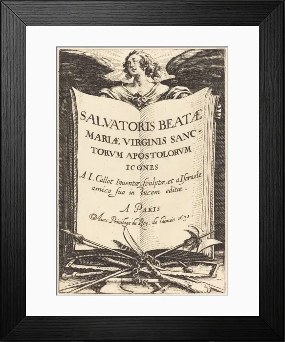 Framed Print : Frontispiece for The Large Apostles, published 1631. Creator: Jacques Callot Framed Print : Frontispiece for The Large Apostles, published 1631. Creator: Jacques Callot