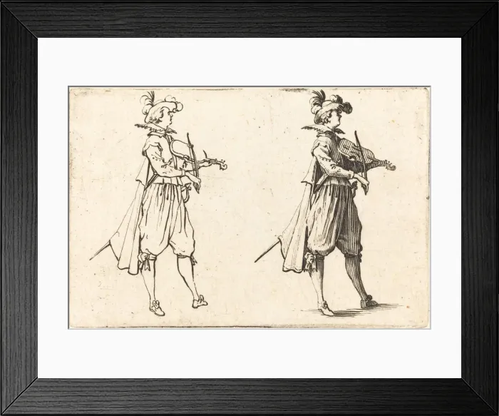 Framed Print : Violinist, c. 1622. Creator: Jacques Callot Framed Print : Violinist, c. 1622. Creator: Jacques Callot