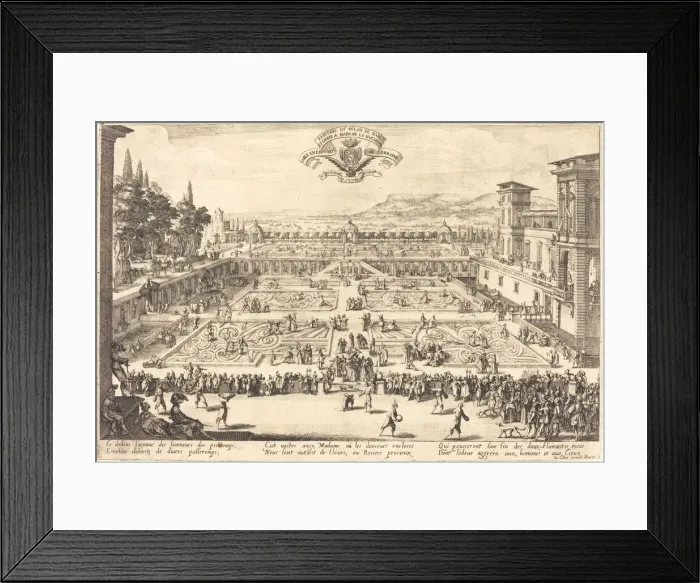 Framed Print : The Palace Gardens at Nancy, 1625. Creator: Jacques Callot Framed Print : The Palace Gardens at Nancy, 1625. Creator: Jacques Callot