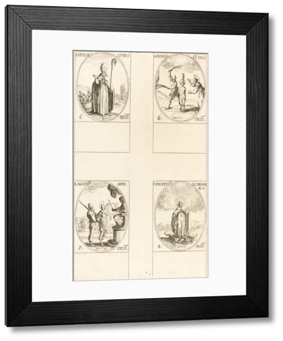 Framed Print : St. Nicholas; St. Dionisia and Son; St. Agatha; Conception of the Virgin Framed Print : St. Nicholas; St. Dionisia and Son; St. Agatha; Conception of the Virgin