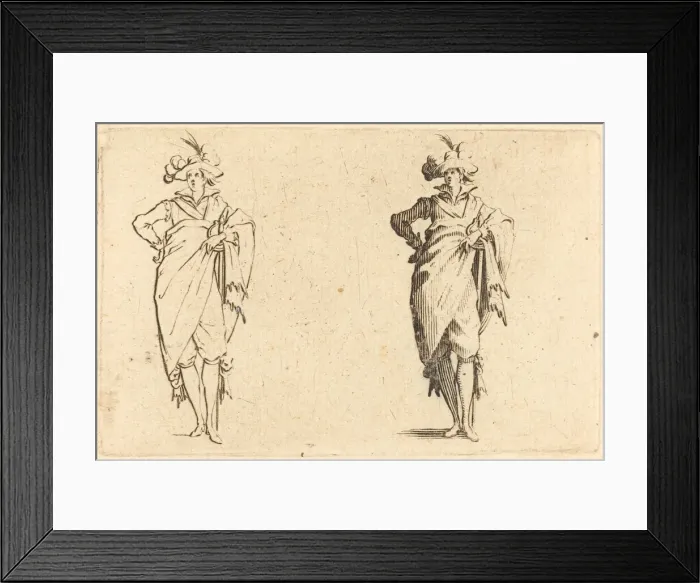 Framed Print : Gentleman Viewed from the Front with Hand on Hip, c. 1622. Creator: Jacques Callot Framed Print : Gentleman Viewed from the Front with Hand on Hip, c. 1622. Creator: Jacques Callot