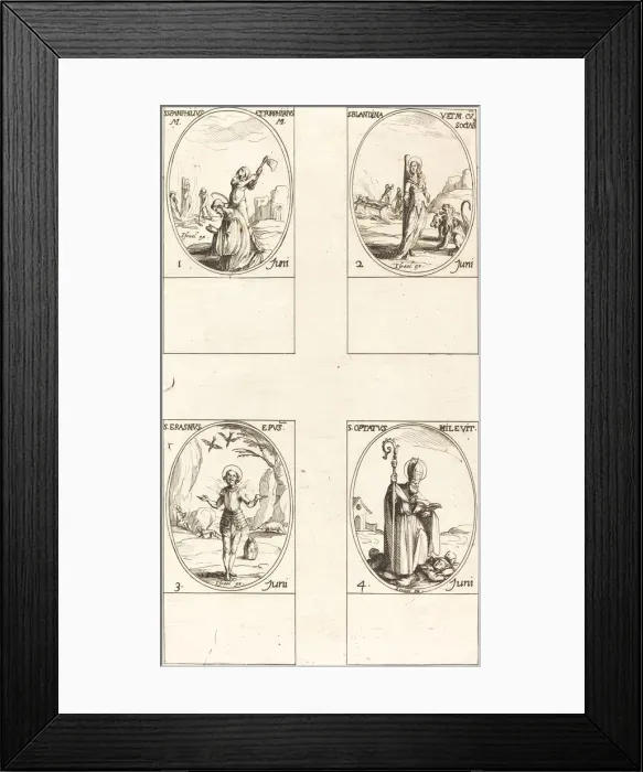 Framed Print : Sts. Pamphilius and Porphyrius; St. Blandina and Companions; St. Erasmus; St. Optatus Framed Print : Sts. Pamphilius and Porphyrius; St. Blandina and Companions; St. Erasmus; St. Optatus