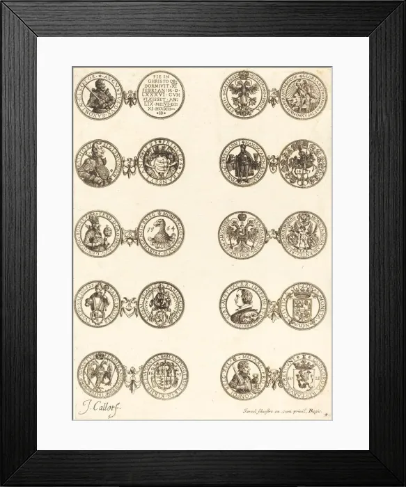Framed Print : Coins [plate 4]. Creator: Jacques Callot