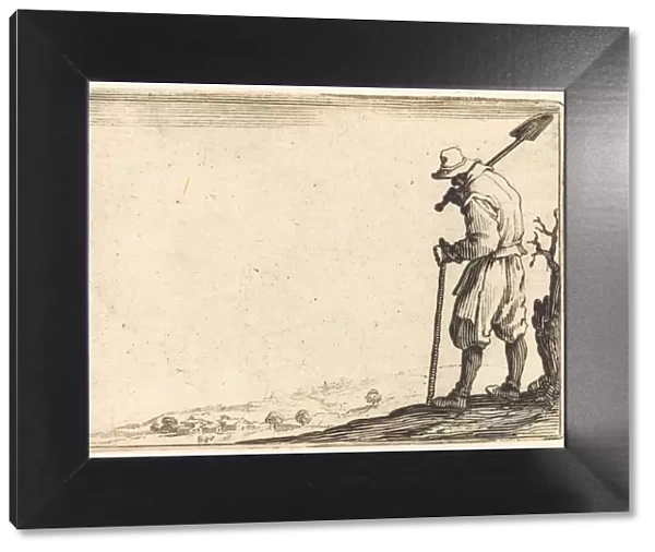 Peasant with Shovel on His Shoulder, c. 1622. Creator: Jacques Callot