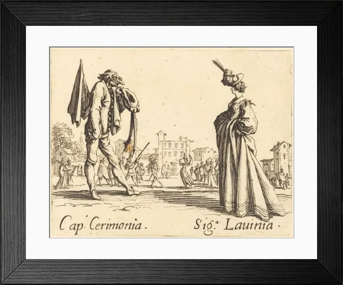 Framed Print : Cap. Cerimonia and Siga. Lavinia, c. 1622. Creator: Jacques Callot Framed Print : Cap. Cerimonia and Siga. Lavinia, c. 1622. Creator: Jacques Callot