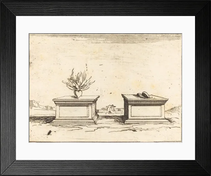 Framed Print : Two Hearts, 1628. Creator: Jacques Callot Framed Print : Two Hearts, 1628. Creator: Jacques Callot