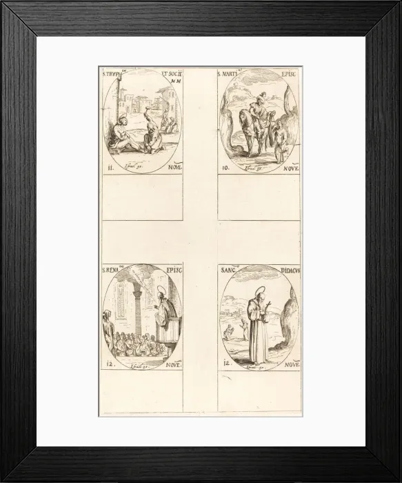 Framed Print : St. Martin; St. Tryphon and Companions; St. Renatus; St. Didacus. Creator: Jacques Callot Framed Print : St. Martin; St. Tryphon and Companions; St. Renatus; St. Didacus. Creator: Jacques Callot