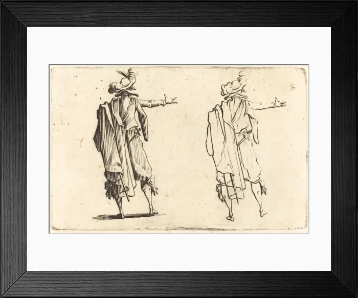 Framed Print : Man seen from Behind with His Right Arm Extended, c. 1622. Creator: Jacques Callot Framed Print : Man seen from Behind with His Right Arm Extended, c. 1622. Creator: Jacques Callot