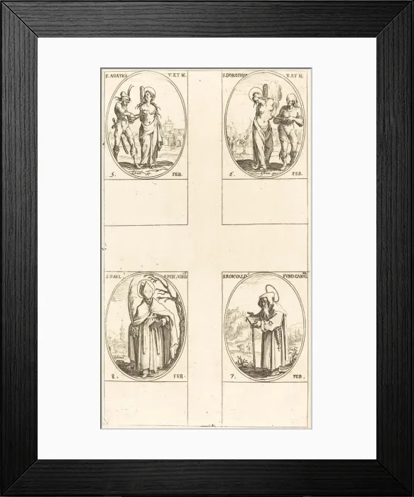 Framed Print : St. Agatha; St. Dorothy; St. Romuald of Ravenna; St. Paul, Bishop of Verdun Framed Print : St. Agatha; St. Dorothy; St. Romuald of Ravenna; St. Paul, Bishop of Verdun