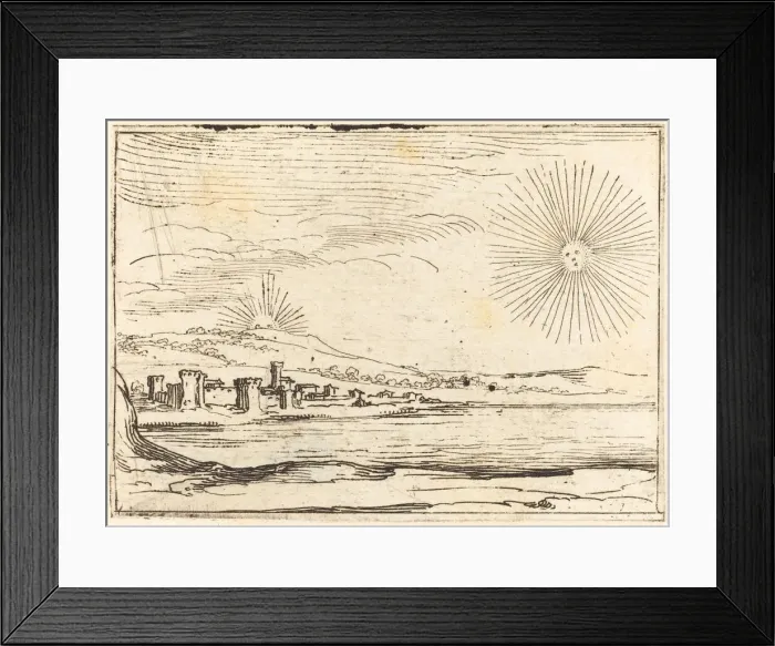 Framed Print : Sun Rising, 1628. Creator: Jacques Callot Framed Print : Sun Rising, 1628. Creator: Jacques Callot