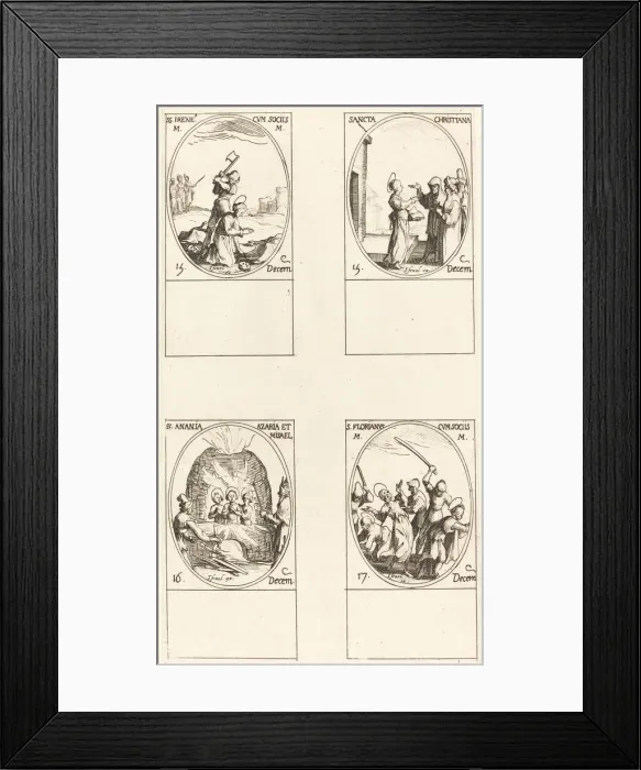 Framed Print : St. Bibiana; St. Birinus; St. Barbara; St. Sabbas. Creator: Jacques Callot Framed Print : St. Bibiana; St. Birinus; St. Barbara; St. Sabbas. Creator: Jacques Callot