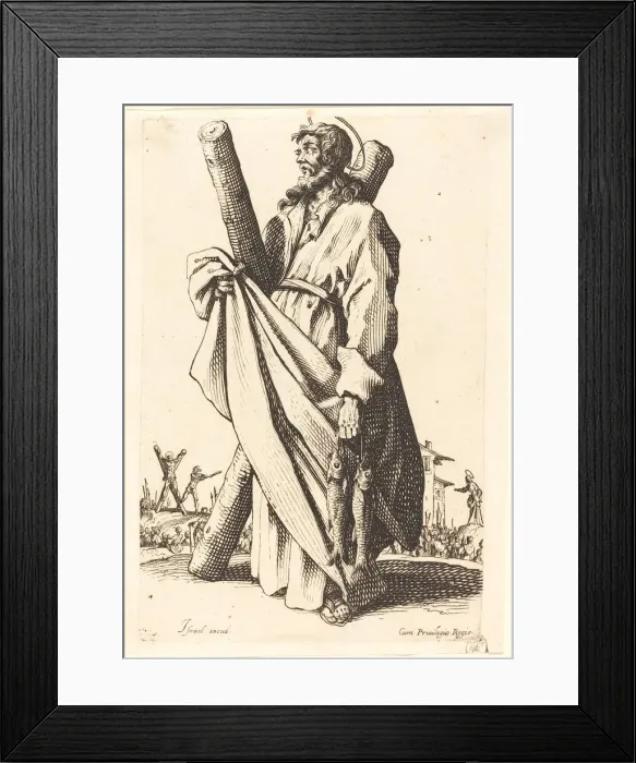 Framed Print : Saint Andrew, published 1631. Creator: Jacques Callot Framed Print : Saint Andrew, published 1631. Creator: Jacques Callot