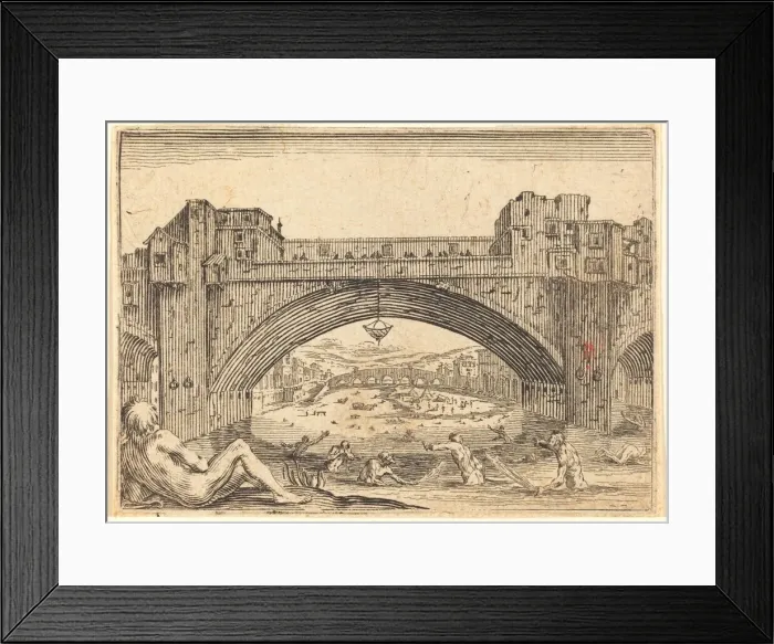 Framed Print : Ponte Vecchio, Florence, c. 1622. Creator: Jacques Callot Framed Print : Ponte Vecchio, Florence, c. 1622. Creator: Jacques Callot