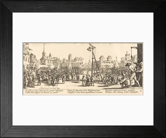 Framed Print : The Strappado, c. 1633. Creator: Jacques Callot Framed Print : The Strappado, c. 1633. Creator: Jacques Callot
