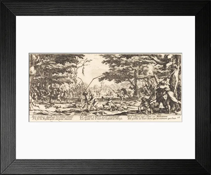 Framed Print : The Peasants Avenge Themselves, c. 1633. Creator: Jacques Callot Framed Print : The Peasants Avenge Themselves, c. 1633. Creator: Jacques Callot