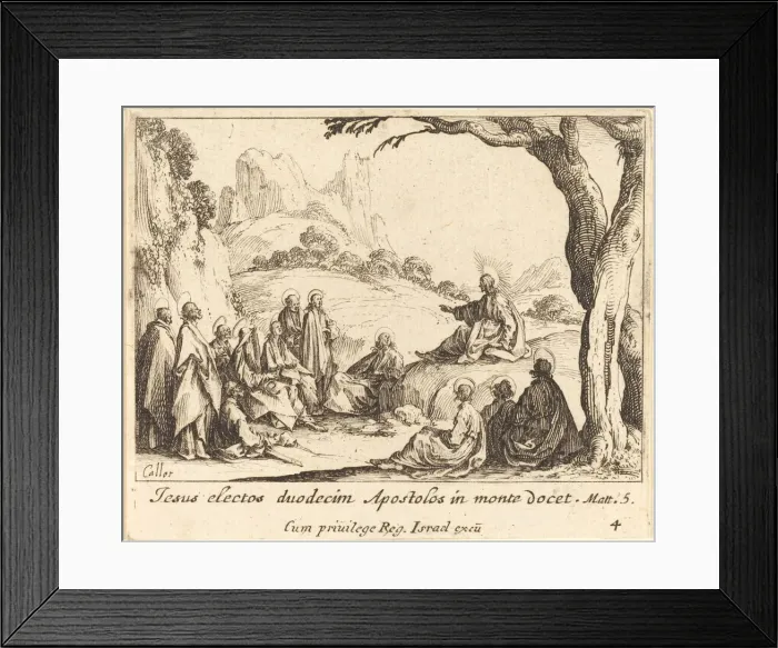 Framed Print : Sermon on the Mount, 1635. Creator: Jacques Callot Framed Print : Sermon on the Mount, 1635. Creator: Jacques Callot