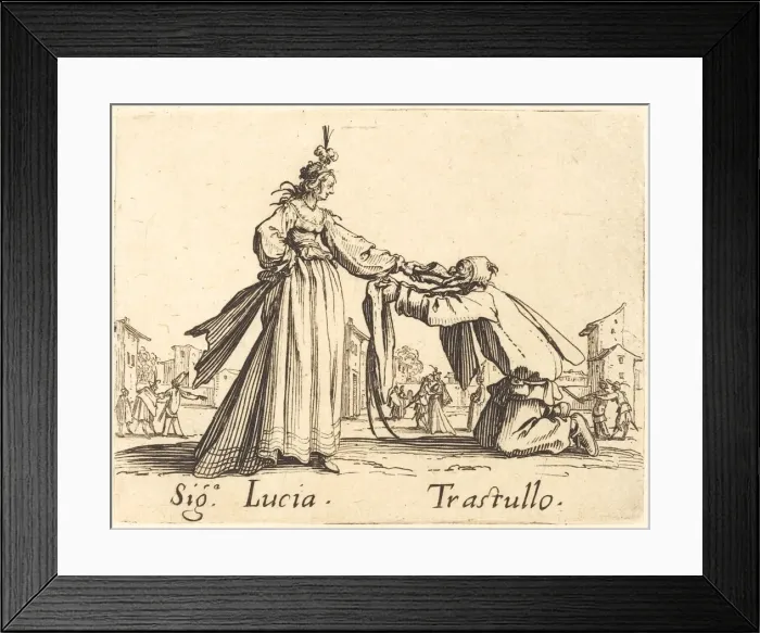 Framed Print : Signa. Lucia and Trastullo, c. 1622. Creator: Jacques Callot Framed Print : Signa. Lucia and Trastullo, c. 1622. Creator: Jacques Callot